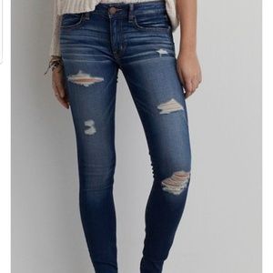 AE Super Stretch Jegging Ripped Jeans, Sz. 4